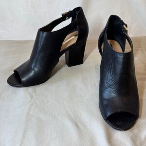Tahari Black Peep-Toe Block Heels